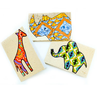 Creation Hive Kitenge Animal Cards 6 pack blank