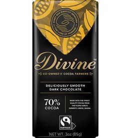 Divine Chocolate 70% Dark Chocolate Large Bar 3oz