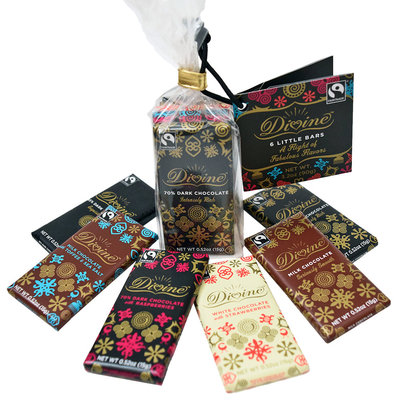 Divine Chocolate Chocolate Flight - Gift Set of 6 Petite Bars