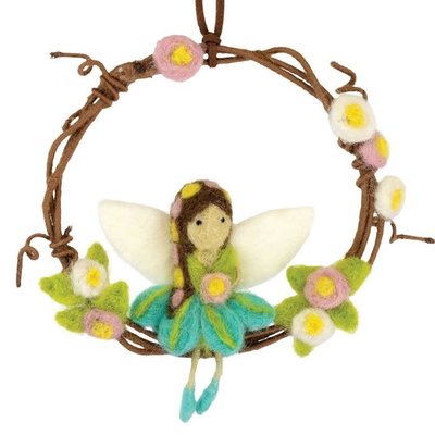 DZI Handmade Garden Fairy Mini Wreath