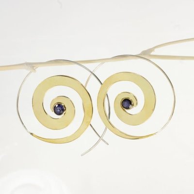 DZI Handmade Lolite Helix Earrings