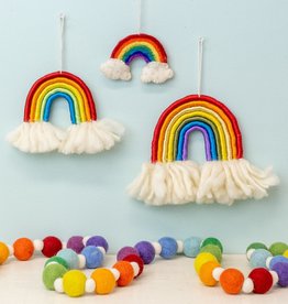 DZI Handmade Multi-Gold Rainbow Felt Wall Hanging