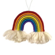 DZI Handmade Multi-Gold Rainbow Felt Wall Hanging