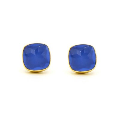 Fair Anita Boxy Blue Square Stud Earrings