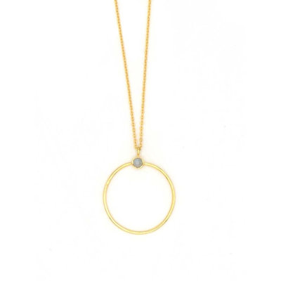 Fair Anita White Moonstone Loop Necklace