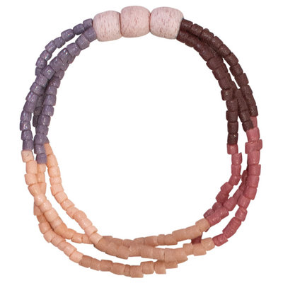 Global Mamas Ombre Glass Bead Bracelet: Rose