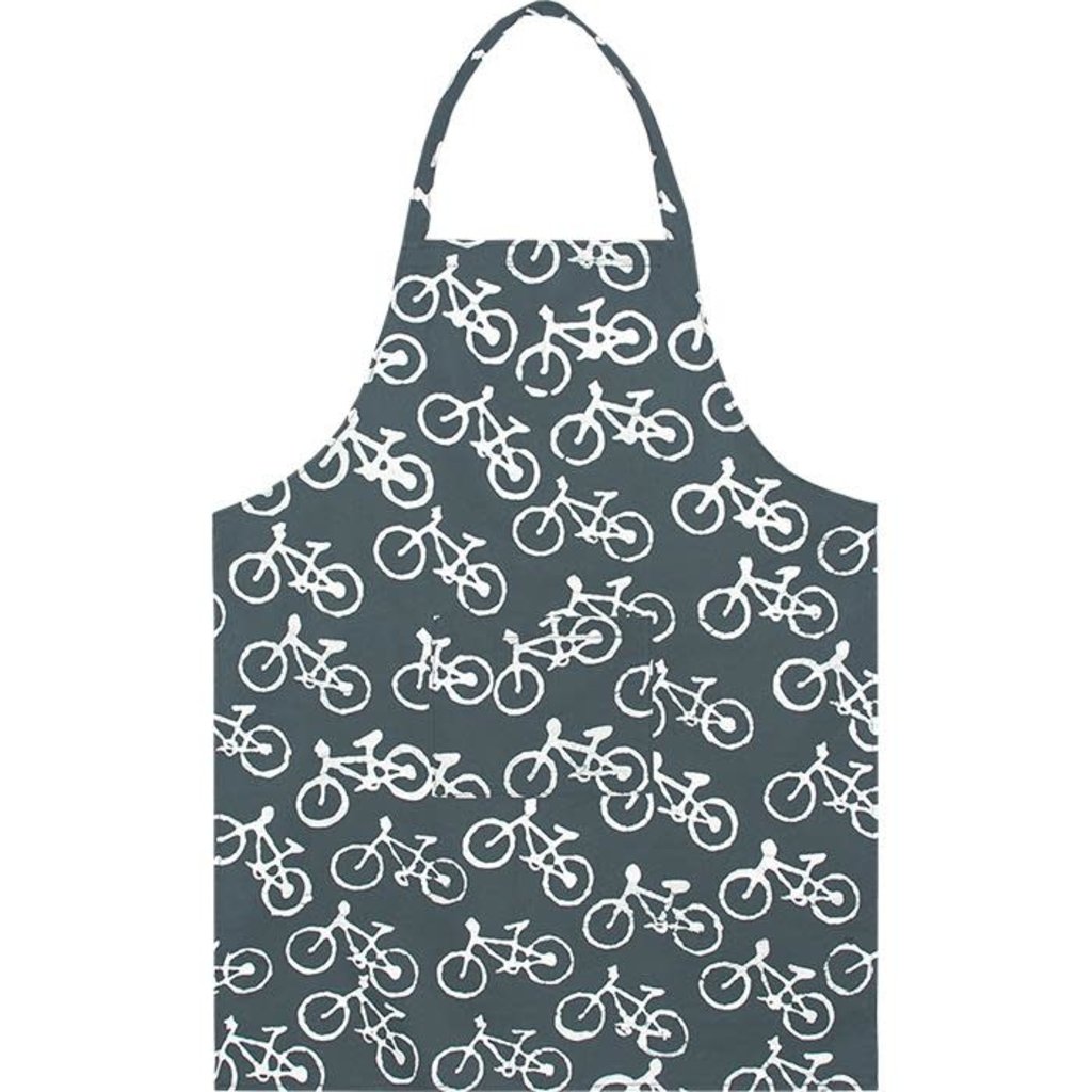 Global Mamas Reversible Apron: Charcoal Bikes