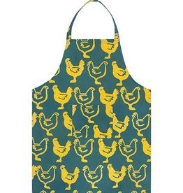 Global Mamas Reversible Apron: Teal Chickens