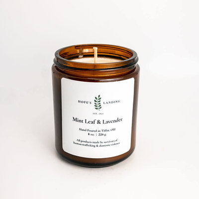 Hopes Landing Mint Leaf & Lavender Candle 8oz Jar