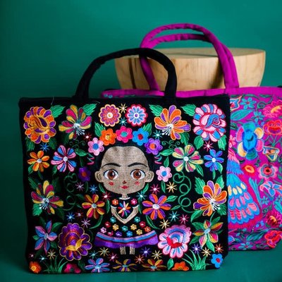 Lucia's Imports Baby Frida Embroidered Tote Bag