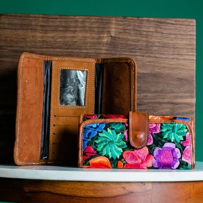 Lucia's Imports Floral Leather Wallet