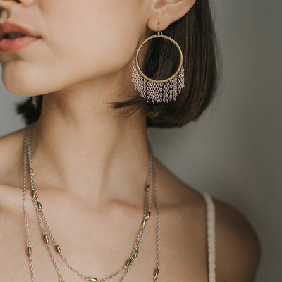 Matr Boomie Bhavani Fringe Hoop Earrings