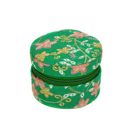 Minga Imports Small Zippered Jewelry Box Green