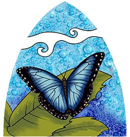 PamPeana Blue Butterfly Fused Glass Night Light