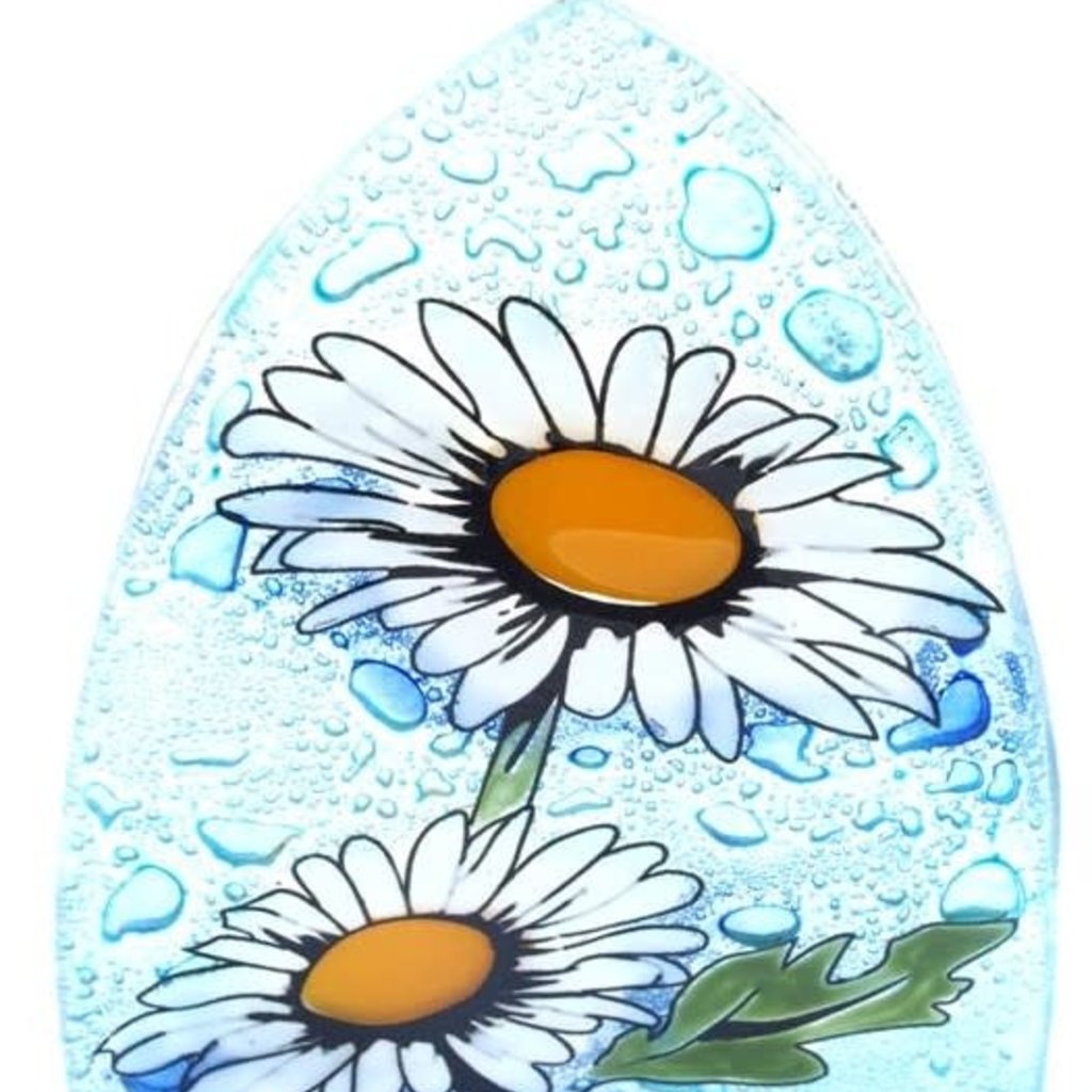 PamPeana Daisy Flower Fused Glass Night Light