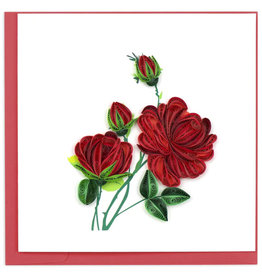 Quilling Card Red Roses Quilled Card