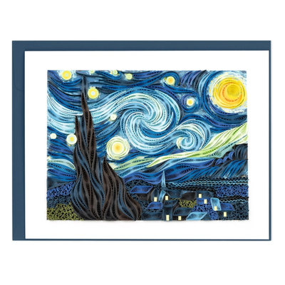 Quilling Card Starry Night Van Gogh Quilled Card 7x5.5