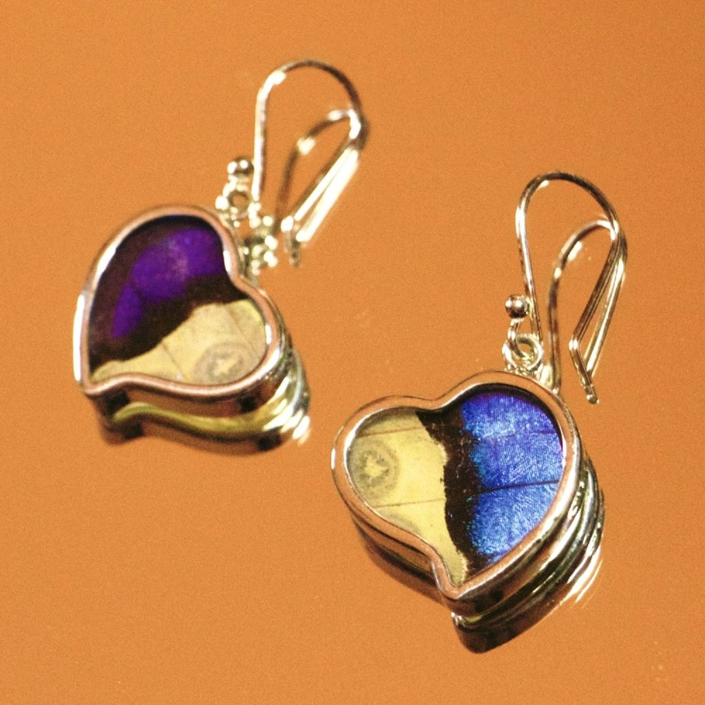 Silver Tree Designs Butterfly Wing Heart Earrings Assorted