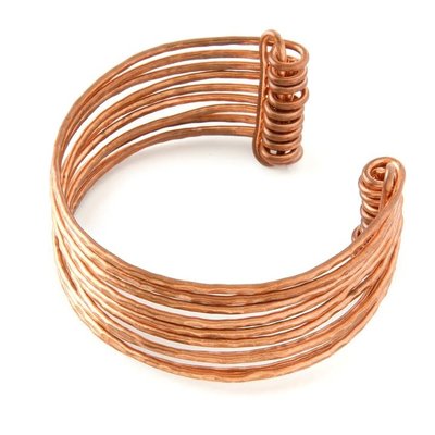 Swahili Imports Stacked Hammered Copper Cuff Bracelet