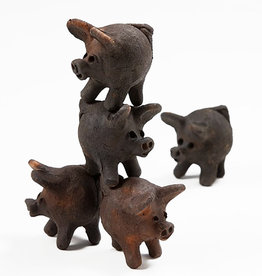 Ten Thousand Villages Good Luck 3-Legged Clay Pig