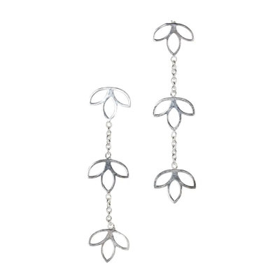 Ten Thousand Villages Lotus Trio Drop Earrings