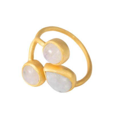Ten Thousand Villages Moonstone Cuff Ring