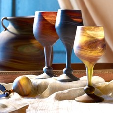 Ten Thousand Villages Phoenician Glass Goblet