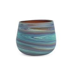 Ten Thousand Villages Phoenician Swirled Glass Candleholder/Tumbler