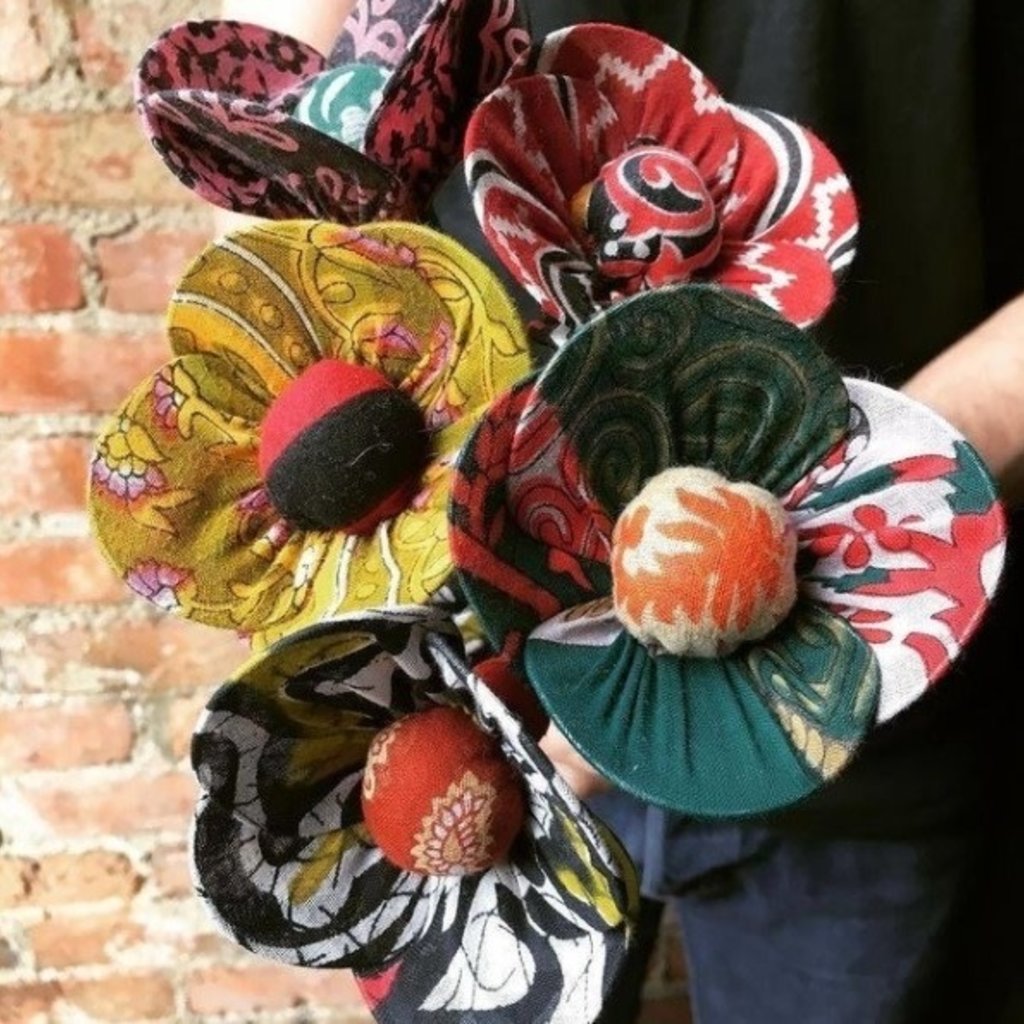 Ten Thousand Villages Recycled Sari Flower