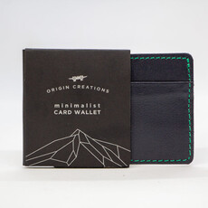 Twin Engine Coffee Minimalist Leather Card Wallet Deep Ocean