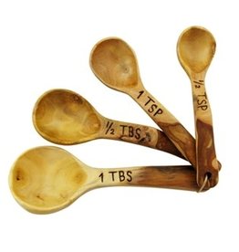 Unique Batik Coffee Wood Measuring Spoon Set