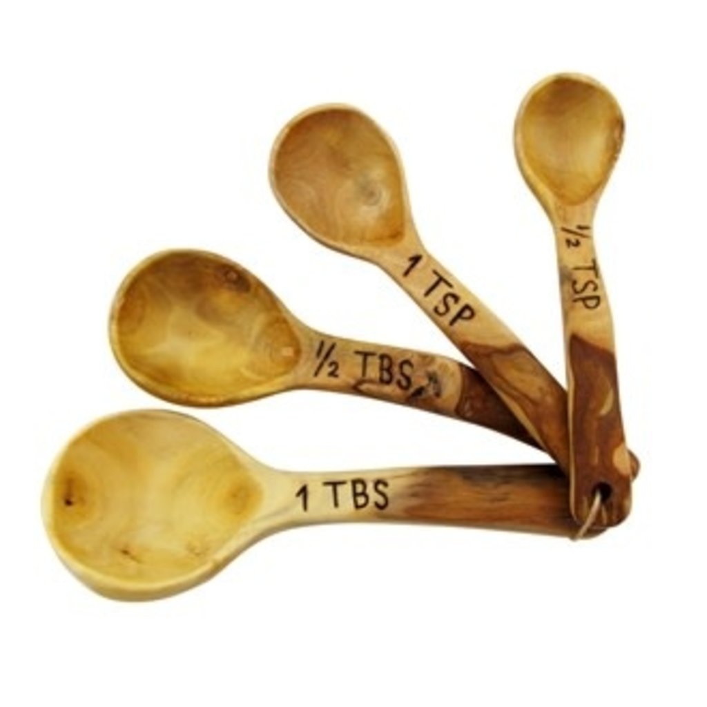 Unique Batik Coffee Wood Measuring Spoon Set