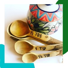 Unique Batik Coffee Wood Measuring Spoon Set