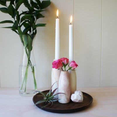 Venture Imports Kisii Natural Candleholder/Bud Vase Medium
