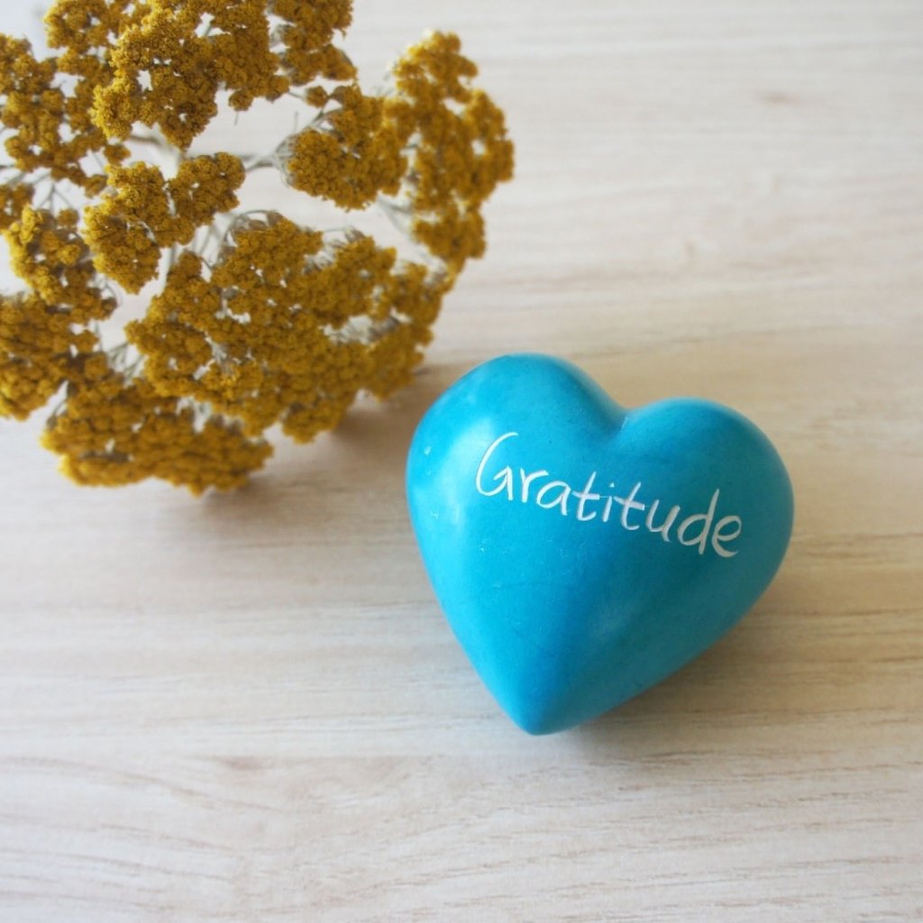 Venture Imports Soapstone Word Heart Rock