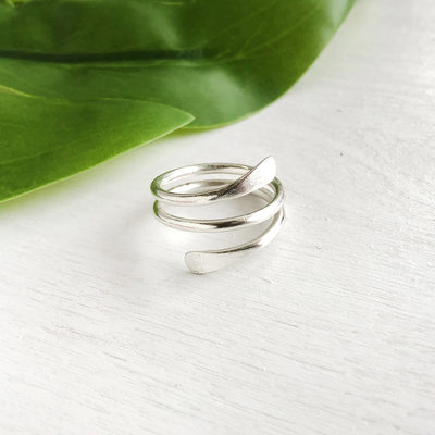 World Finds Coiled Wrap Silver Ring