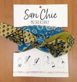 World Finds Recycled Cotton Sari Neckerchief or Hair Tie