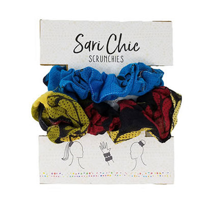 World Finds Sari Chic Scrunchies for Hair - Set of 2