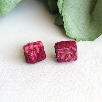 World Finds Square Kantha Post Earrings