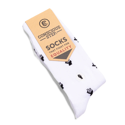 Conscious Step Socks that Fight for Equality: White