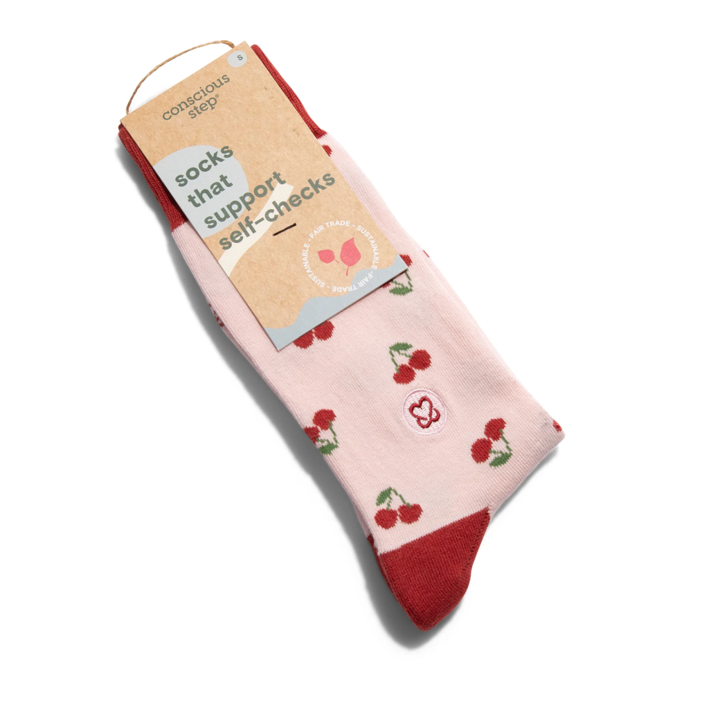 Conscious Step Socks that Support Self Checks: Cherries