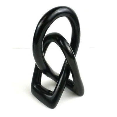 Global Crafts Unity Kisii Soapstone Sculpture Black 6 in.