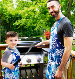 Global Mamas Reversible Apron: Teal Fishy Turtles