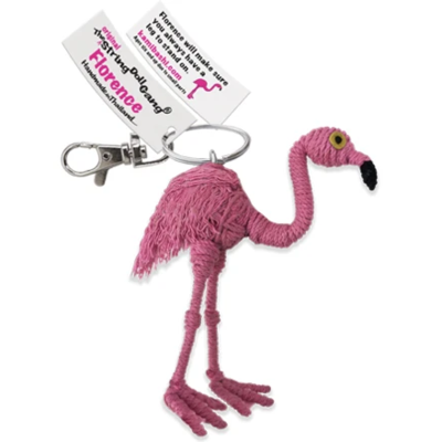 Kamibashi Finley Flamingo String Doll Keychain
