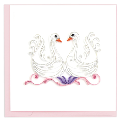 Quilling Card Decorative Swans Quilled Greeting Card