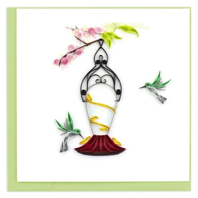 Quilling Card Hummingbird Feeder Quilled Card