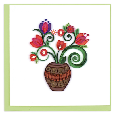Quilling Card Terracotta Bouquet Quilled Card