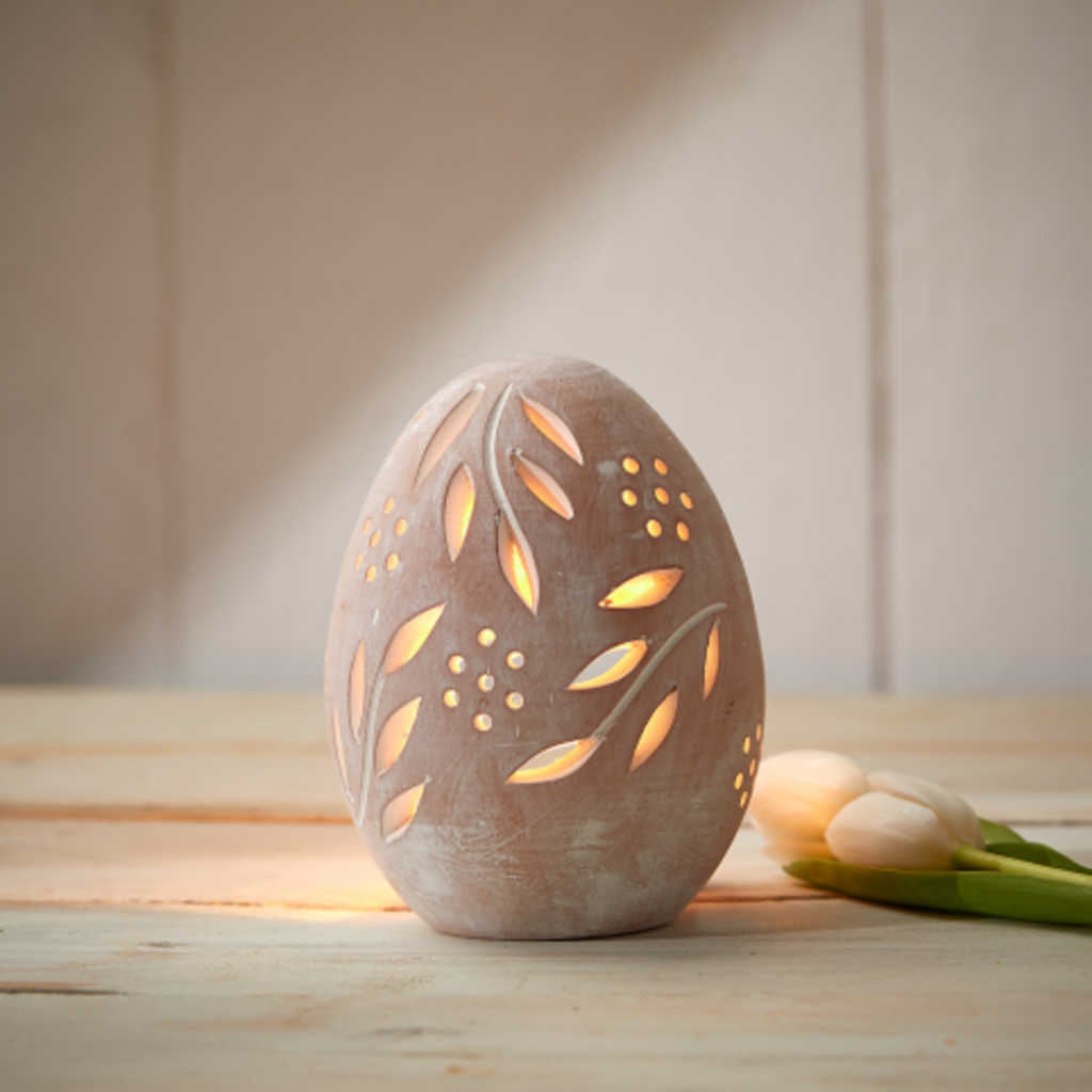 Serrv Terracotta Egg Lantern