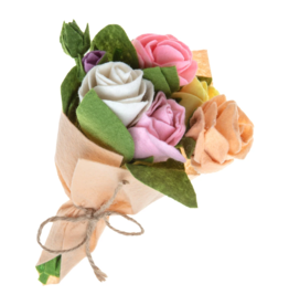 Silk Road Bazaar Rose Felted Wool Flower Bouquet