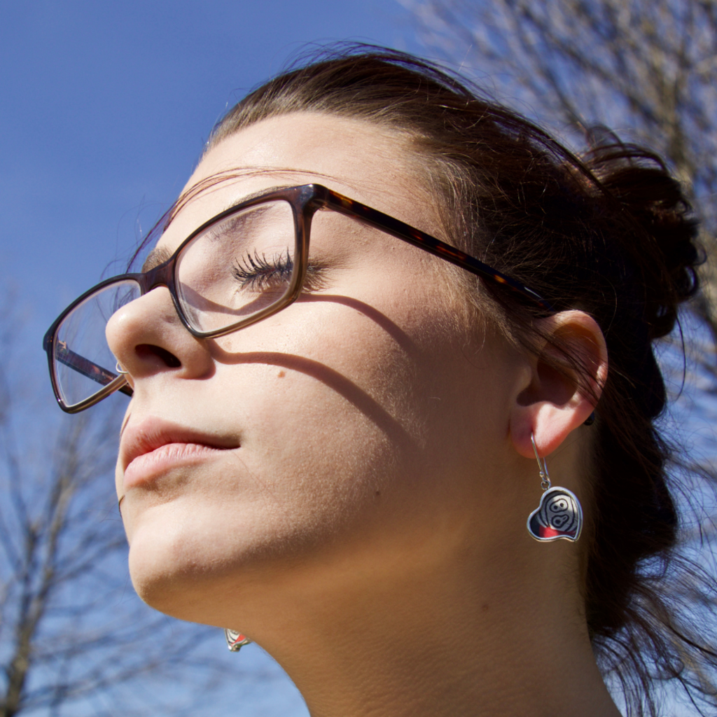 Silver Tree Designs Butterfly Wing Heart Earrings Assorted